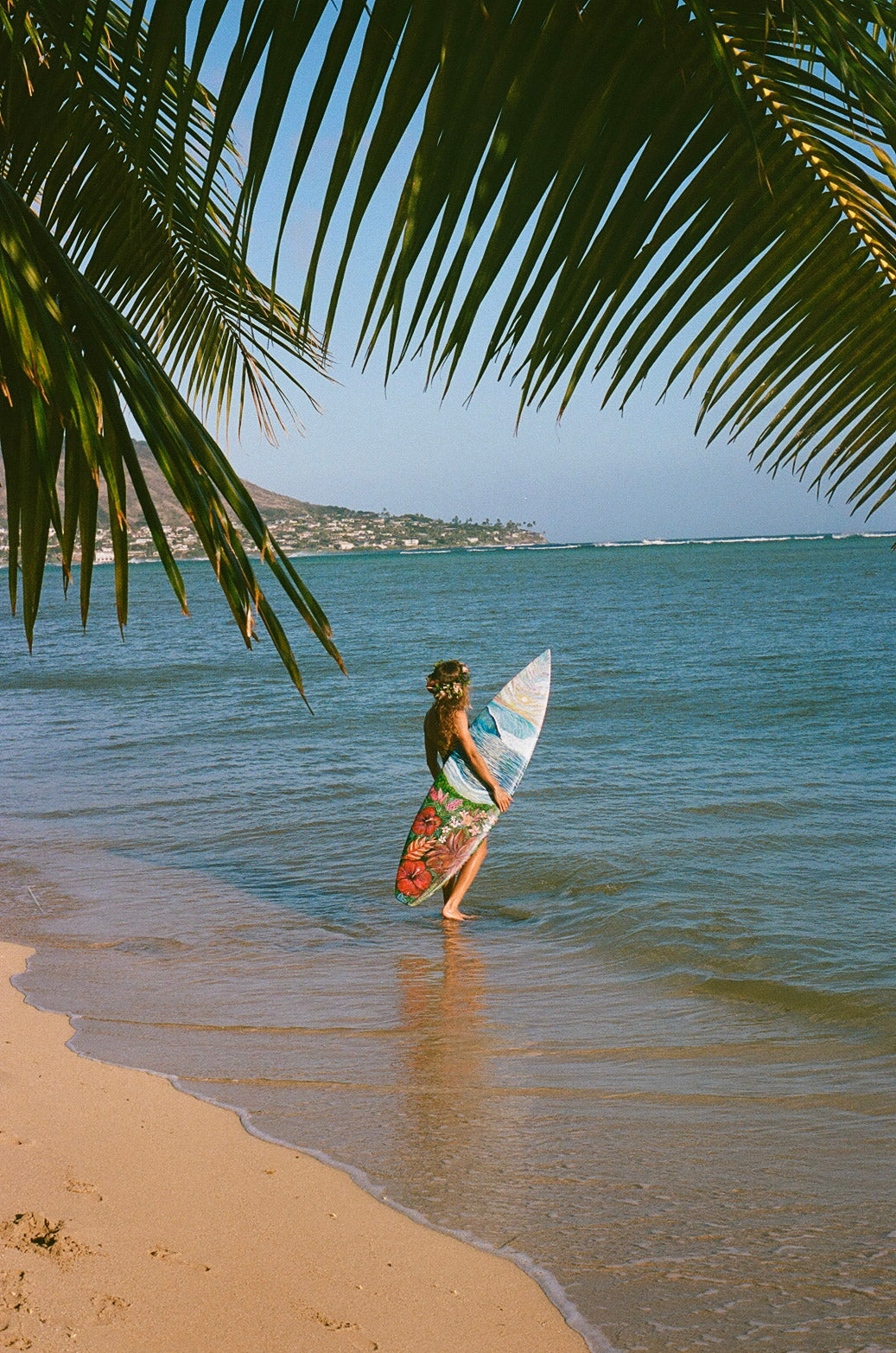 Hand-Painted Surfboard – "Where the Ocean Blooms" by Vanessa Grace