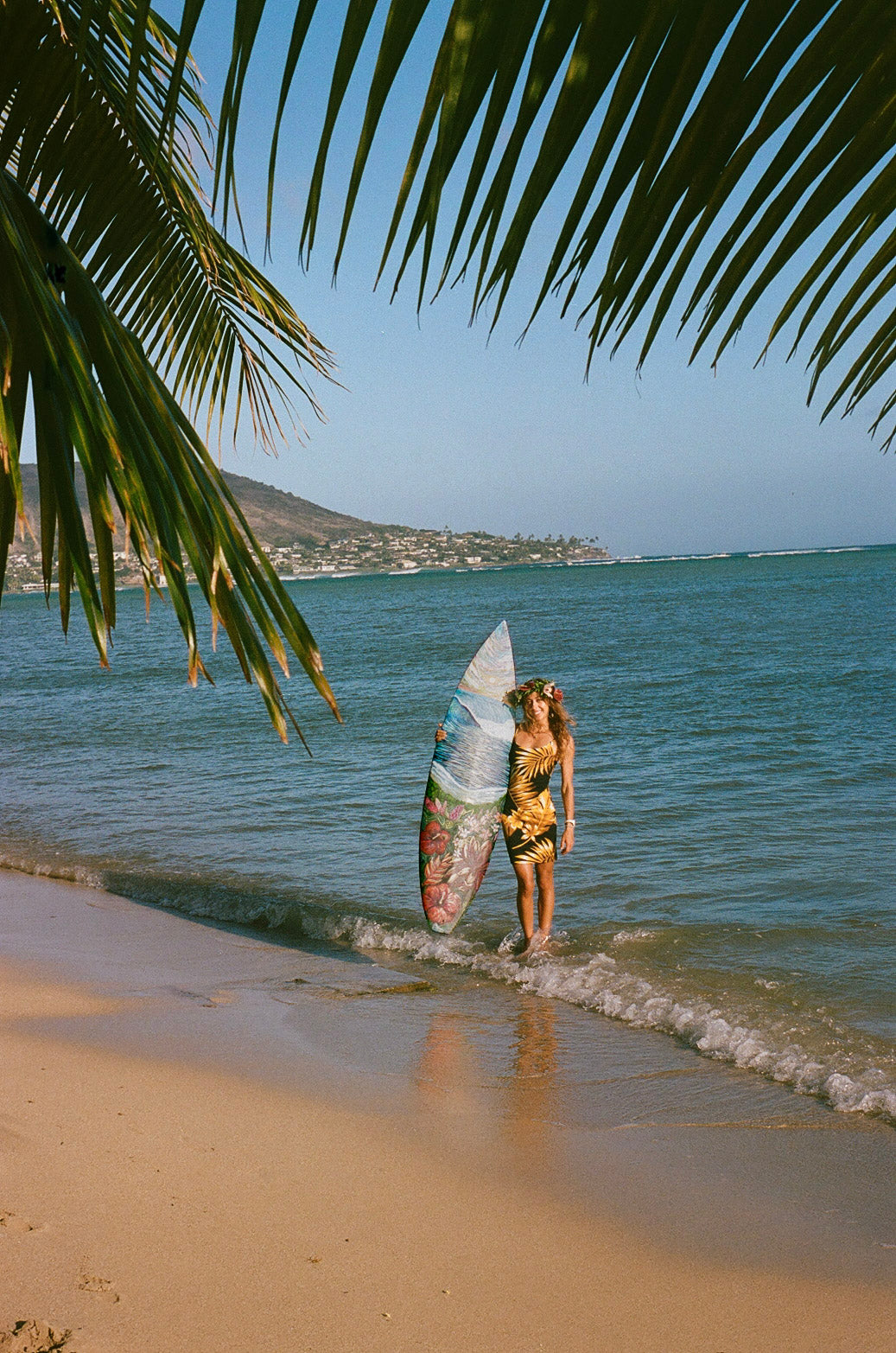Hand-Painted Surfboard – "Where the Ocean Blooms" by Vanessa Grace