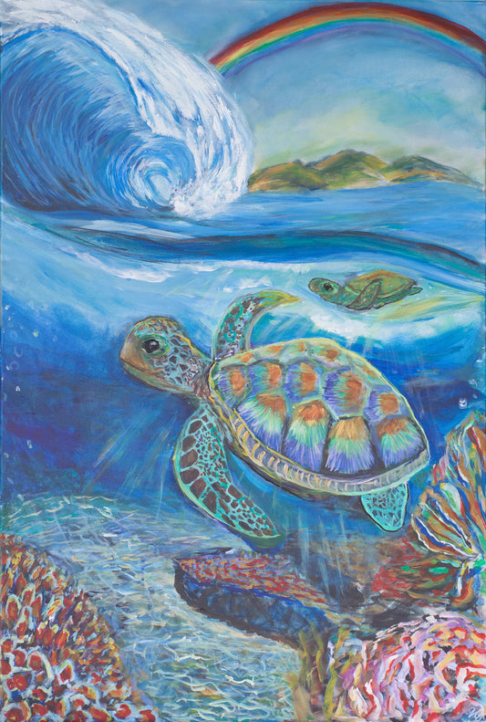 "Honu’s World" – Original Painting by Vanessa Grace